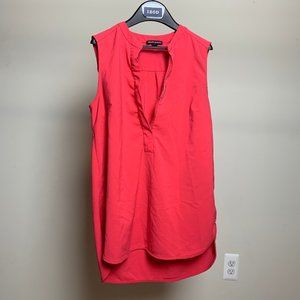 pink,no sleeve,zip up blouse